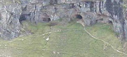 Closer view of the Bone Caves